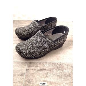 Dansko Vegan Pro Clogs Black Chenille Size 38 US 7.5-8